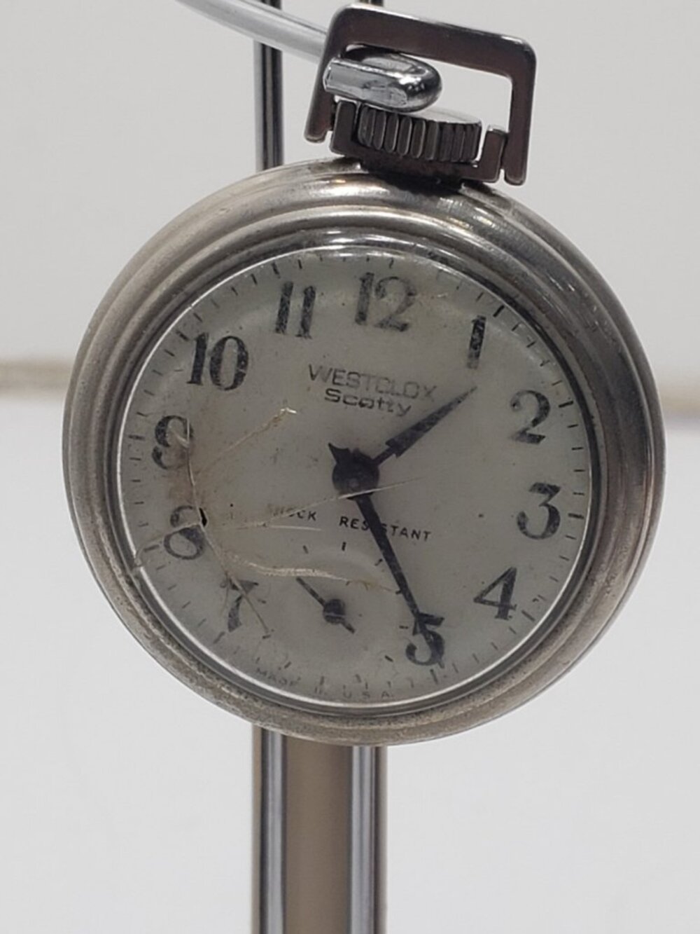 Vintage Westclox Scotty Pocket Watch Shock Resistant USA Parts Repair Untested